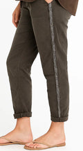 Brown Rhinestone Stretch Pants