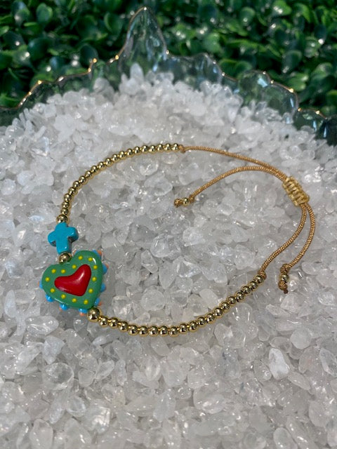 Heart & Cross Bracelet