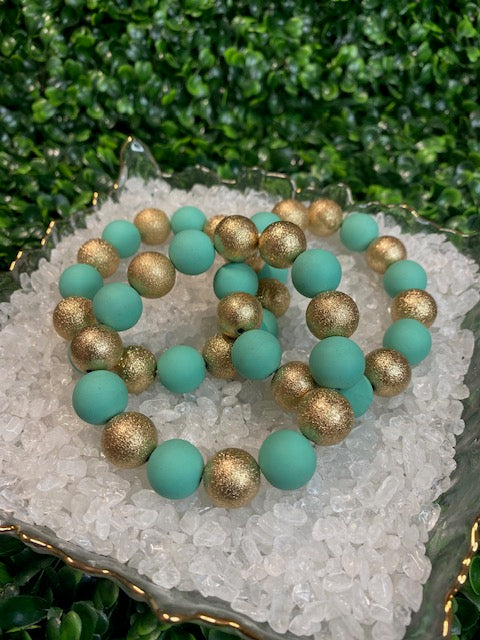 Green & Gold / Royal Blue Bracelet