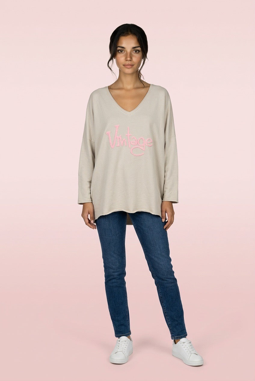Vintage V-neck Sweatshirt