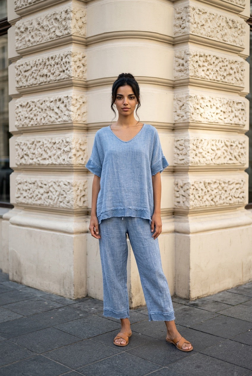 Linen Fringe pants set
