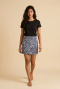 Navy & White Skirt with Side Zipper UPF50+
