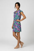 Navy & Pink  V-neck Dress UPF50+