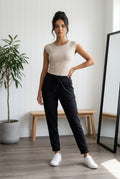 Plus Size Italy Solid Stretch Pants