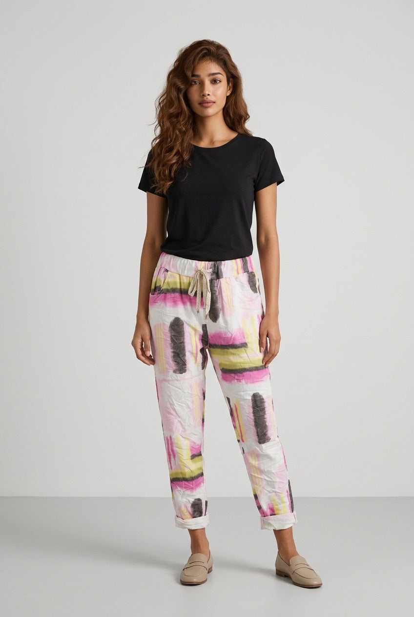 Abstract Stretch Pants