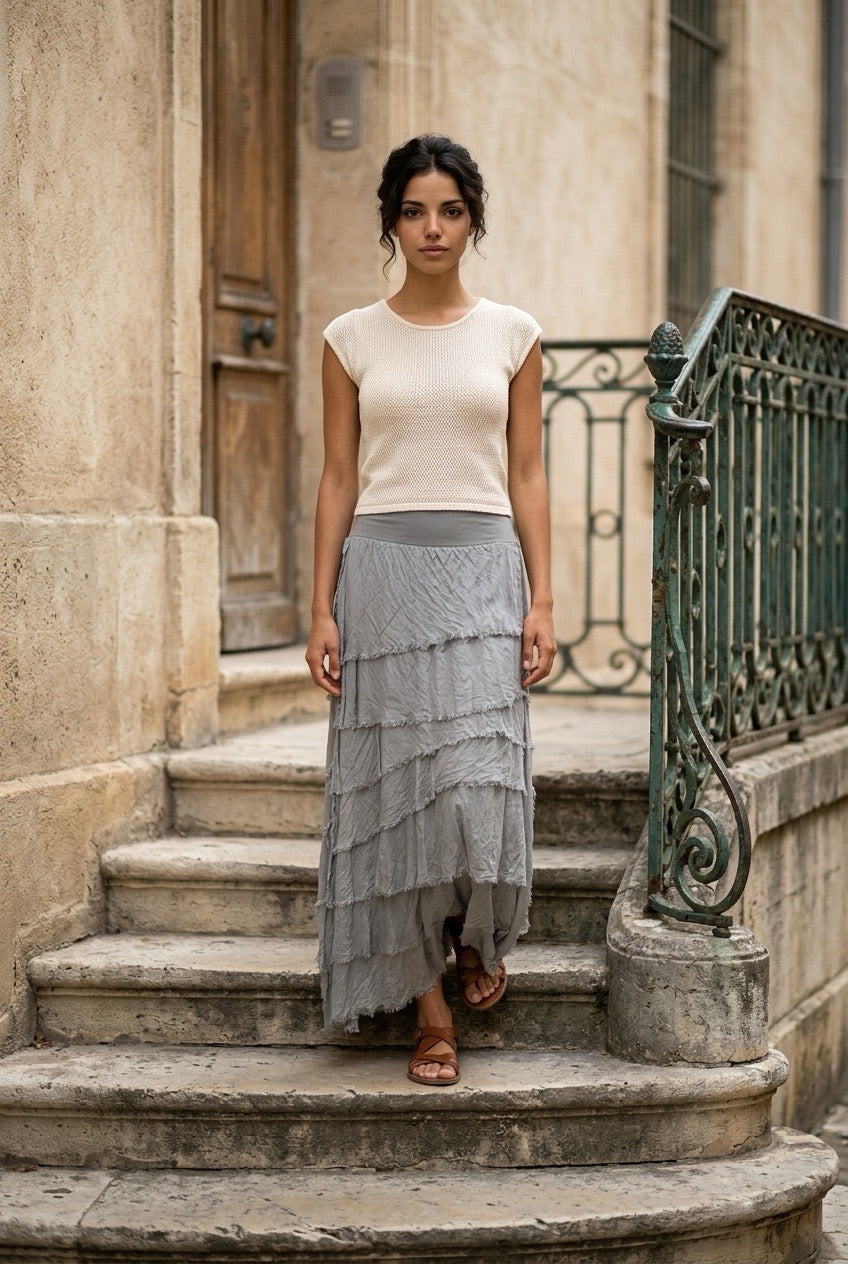 Italy Jersey Layered Skirt