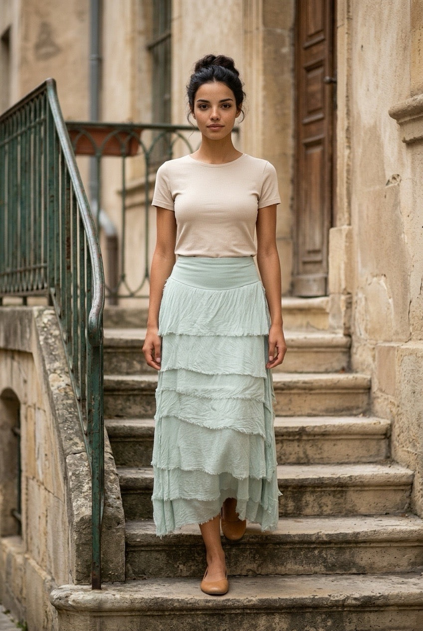 Italy Jersey Layered Skirt