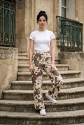 Cow Print Barrel Jeans