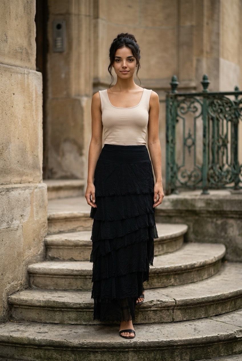 Italy Jersey Layered Skirt