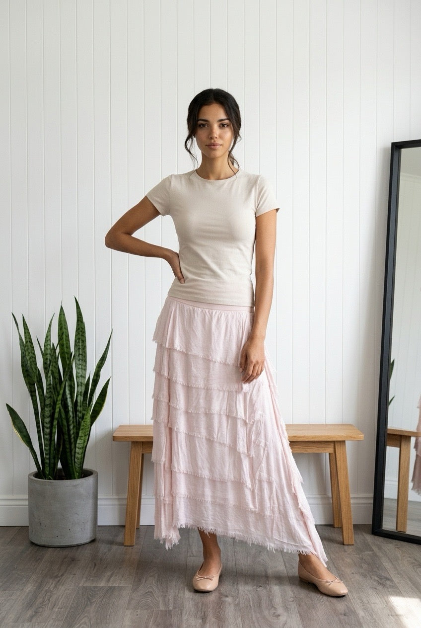 Italy Jersey Layered Skirt